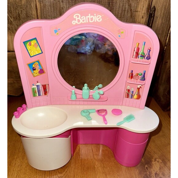 MATTEL Barbie Beauty Center Playset 1991 Bathroom Vanity & Accessories #7566 - Picture 7 of 10
